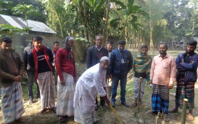 এনডিপি এসইপি-তাঁত প্রকল্পের আওতায় কমন স্যানিটারি ল্যাট্রিন  তৈরীর